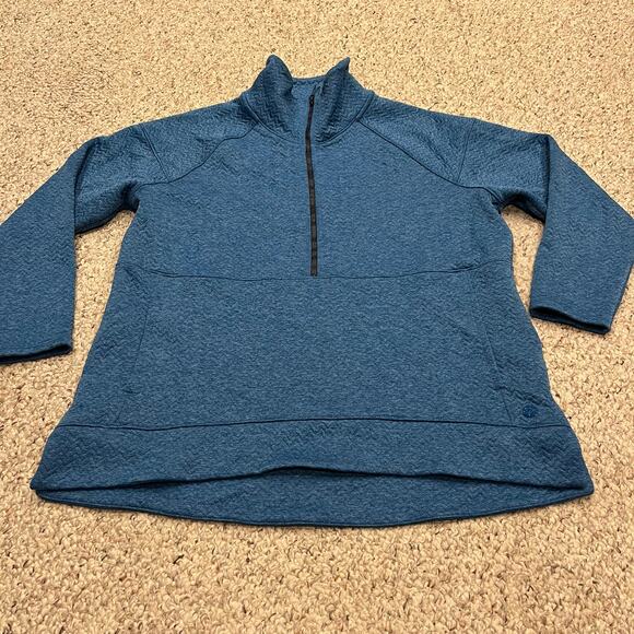 LL Bean Flexforward Quilted Pullover Sz XL Petite Half Zip Outdoor Blue Hiking - Picture 1 of 7